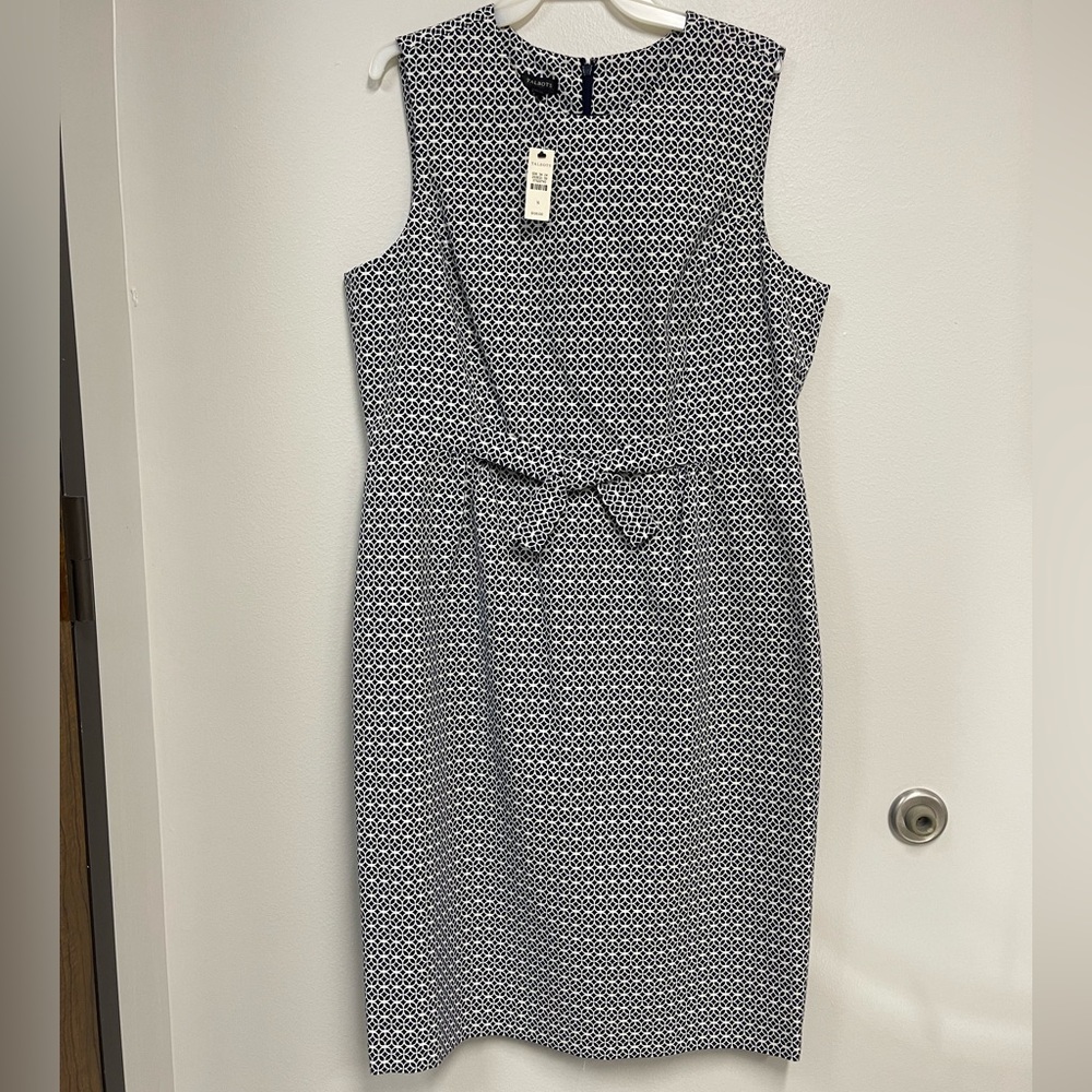 NWT Talbots Bow-Front Patterned Dress - Picture 1 of 15